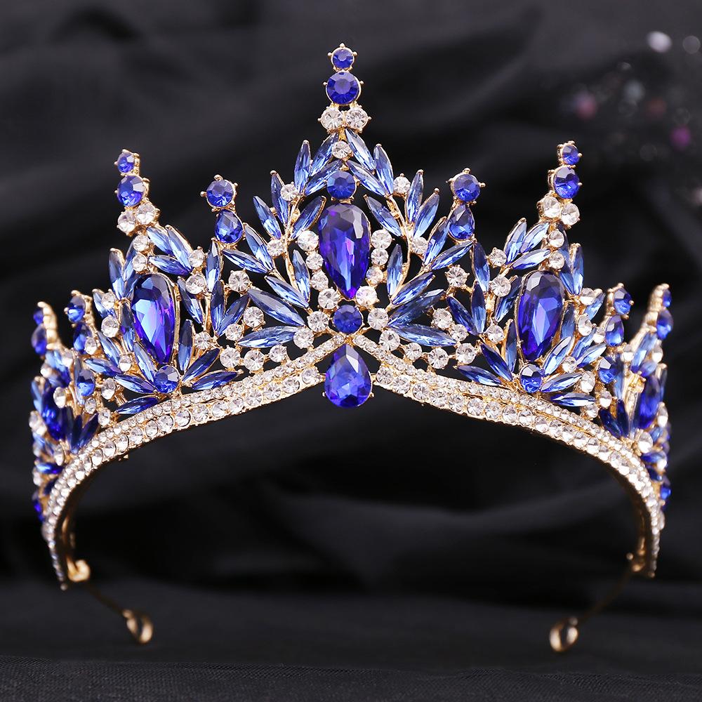 DIEZI Baroque Bridal Wedding Party Crown Princess Queen Water Drop Opal Crystal Tiaras Necklace Earrings New Jewelry Sets