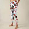 Women's Pants Christmas Printed Stretchy Soft Bottoms Casual Home Sleeping Pants