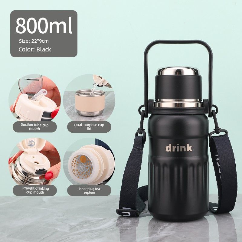 Huquan Large Capacity Vacuum Cup 316 Stainless Steel Double Drink Sports Kettle Fitness Portable Outdoor Male and Female Student Cup