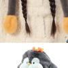 Blue-Gray Penguin Ear Moving Earmuffs, Faux Fur, Windproof, Cold-Proof, Cute Winter Hat for Kids.