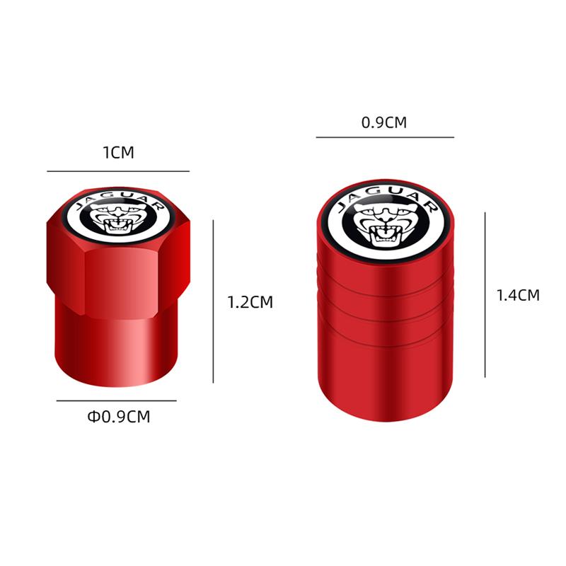 Car Wheel Tire Air Valve Caps Stem Cover with Color Brand Logo For Jaguar XF 250 X Type F Pace Xj X351 Xe S-Type XFR XKR XEL NN53