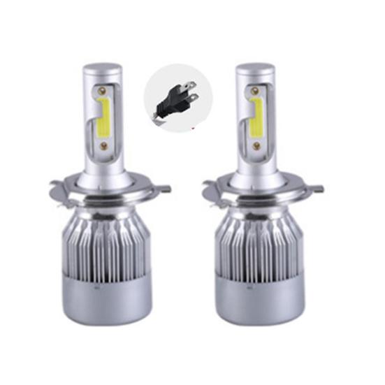 2Pcs C6 H1/H4/H7 Car LED Headlight Bulb 6000K Super Bright Light Driving Lamp
