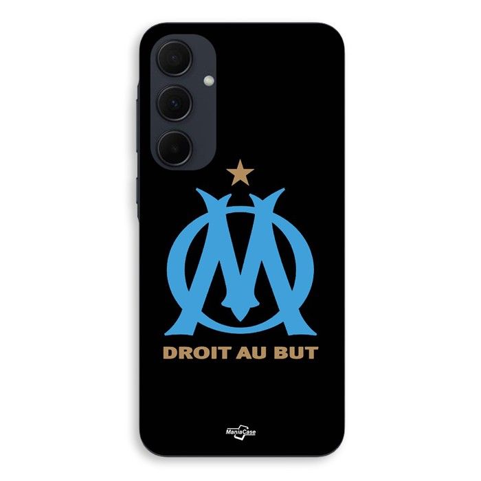 Coque Pour Samsung galaxy A35 logo OM Olympique de Marseille Noire Fond Maniacase