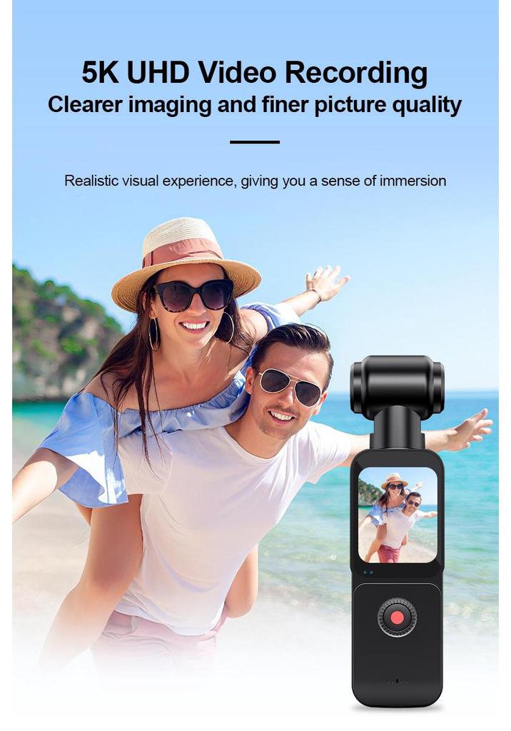 5K HD Anti-Shake Touch Outdoor Cycling Camera with Electric Rotation