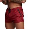 Men Summer Sports Shorts with Zipper Pocket Elastic Waist Drawstring Quick-Dry Shorts Solid Color Outdoor Workout Running Shorts