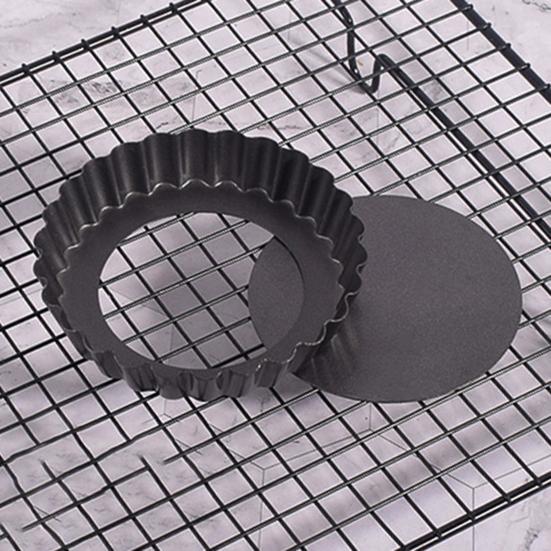 Противень для пиццы, легко демонтируемый, высокая твердость, волнистый край, дизайн, углеродистая сталь, круглая форма для выпечки тортов, товары для дома