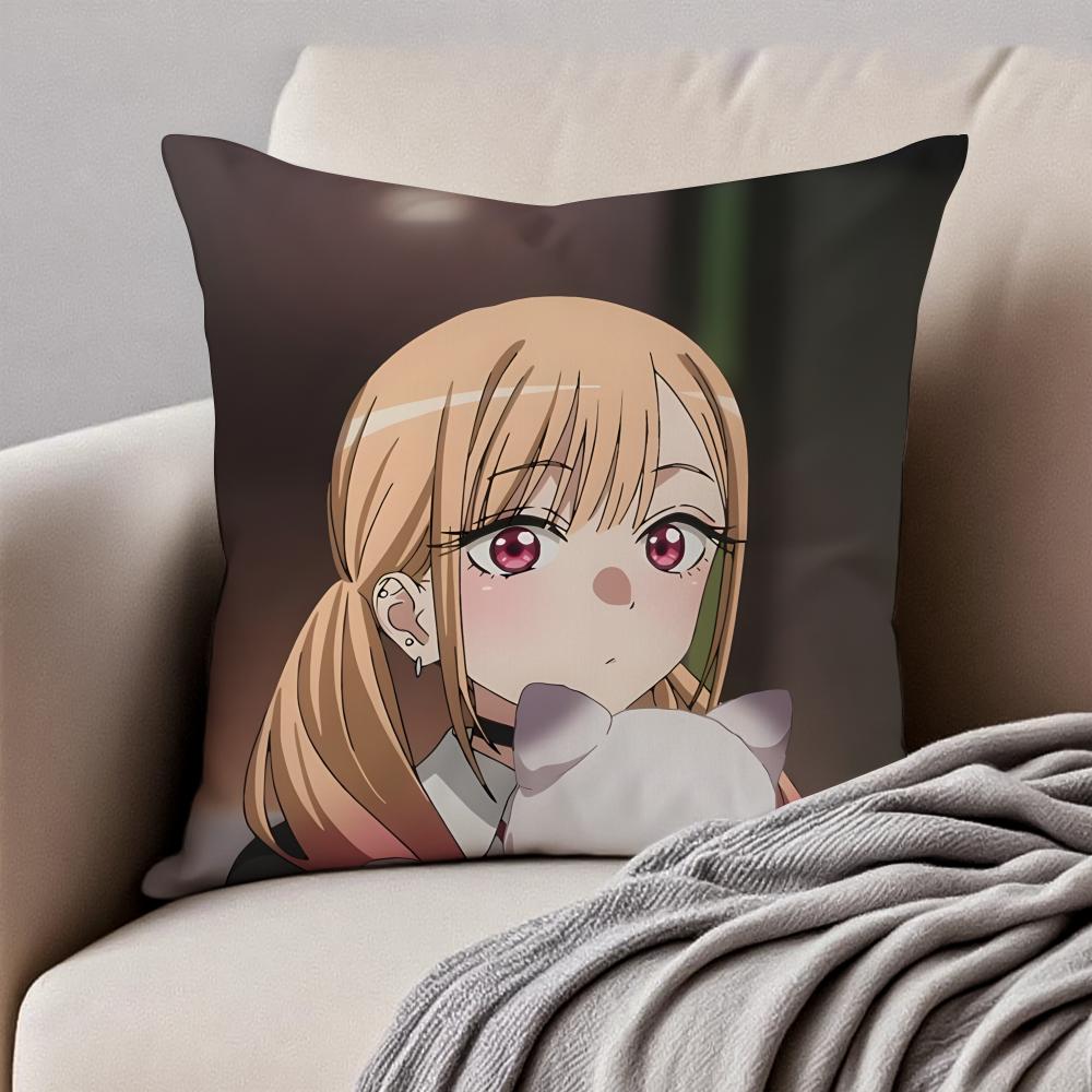 My DDress Up Darling Pillow Romance Anime Cushion Cover Pillowcase Antidustmite Invisible Zipper Short Plush Sofa Cushion
