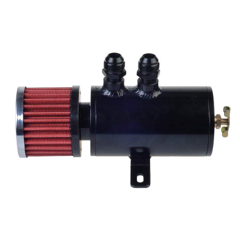 Universal 0.5L Brushed Baffled Oil Catch Tank Can with Breather Filter Aluminum 9MM 10AN Round Can Oil Catch Can