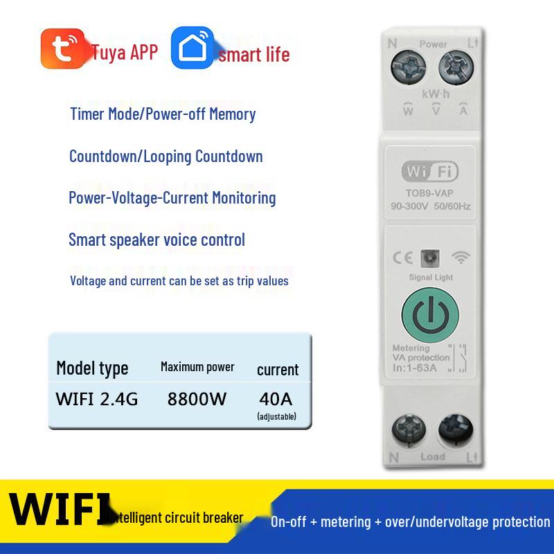Tuya Smart WiFi Leakage Protection Circuit Breaker with Remote Control & Timer