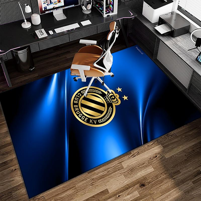 1PC FC Brugge Crest Rug Game Carpet, Floor Mat for Bedroom Living Room Entryway Rug, Home Decor Idea Gift for Christmas birthday