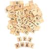 Decorative Objects - MÉGACRÉA - Square Wood Numbers and Symbols - 116 Pieces - Mixed - Child