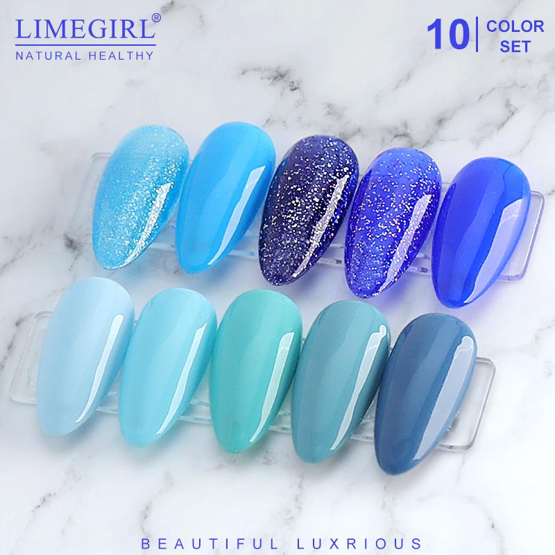 limegirl 10 шт./компл. гель-лак для ногтей популярные цвета полуперманентный замачиваемый УФ-светодиодный гель-лак для дизайна ногтей