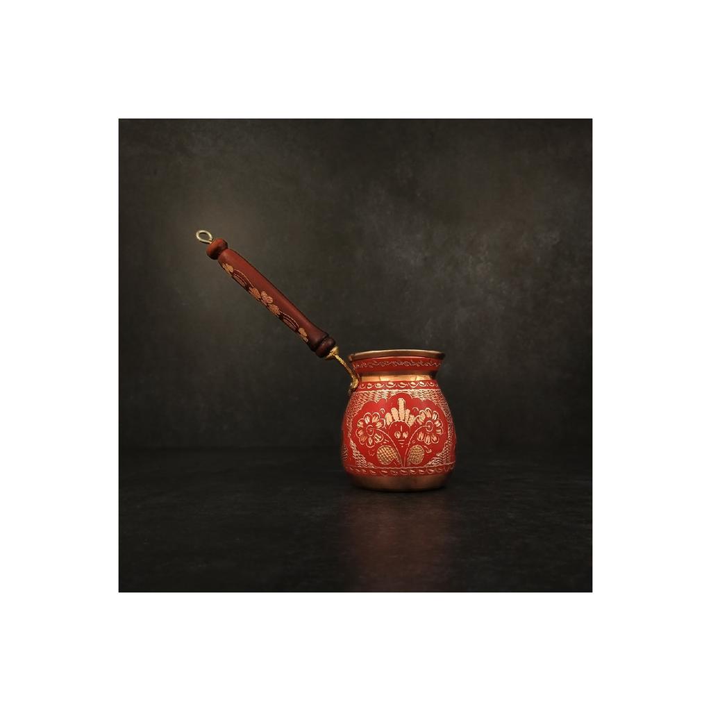 Толстый медный кофейник ручной работы с вышивкой на 6-7 человек