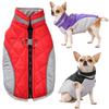 Winter Warm Dog Clothes Splicing Windproof Lattice Vest Jacket Outdoor Reflection Coat with D-ring for Small Medium Large Dogs Yorkshire Pug Costume