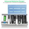 6 slots LCD Smart Display Fast Charge EU/US Plug Battery Charger for 1.2V AAA AA C D Size 9V Rechargeable Battery