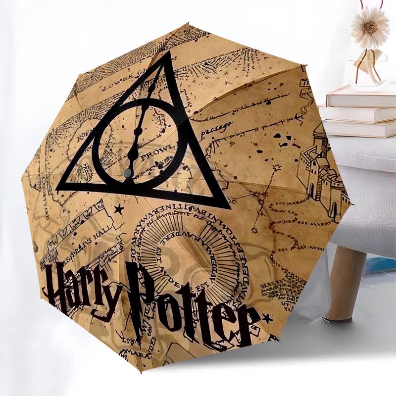 1pc Harry Potter Deathly Hallows Map Umbrella with Plastic Handle,Cartoon Pattern,Suitable for All Seasons Multi-functional Umbrella552