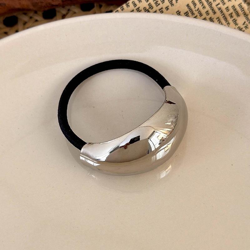 Cool Elegant Temperament Geometric Metal Hair Rope for Woemn Korean Style High Elasticity Does Not Hurt The Hair Scrunchies Fash