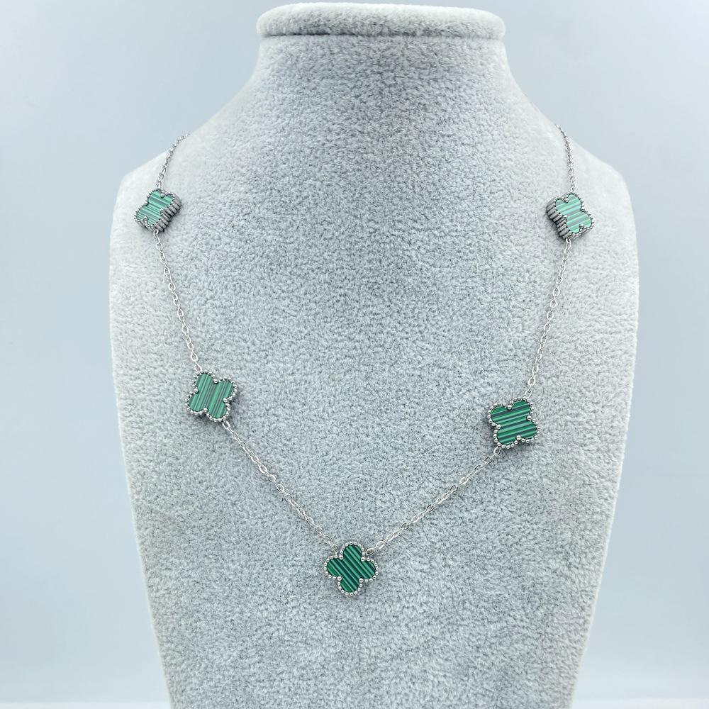 13MM Titanium Steel 5 Flowers Necklace Fashion Titanium Steel Four Leaf Clover Ladies Necklace