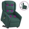 VidaXL Recliner Massage Chair Dark Green Fabric 3303210