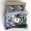 Abstract Clock Art Decor Set Bedding Set with 1 Duvet Cover 2 Pillowcases Single Double King Queen, Gift