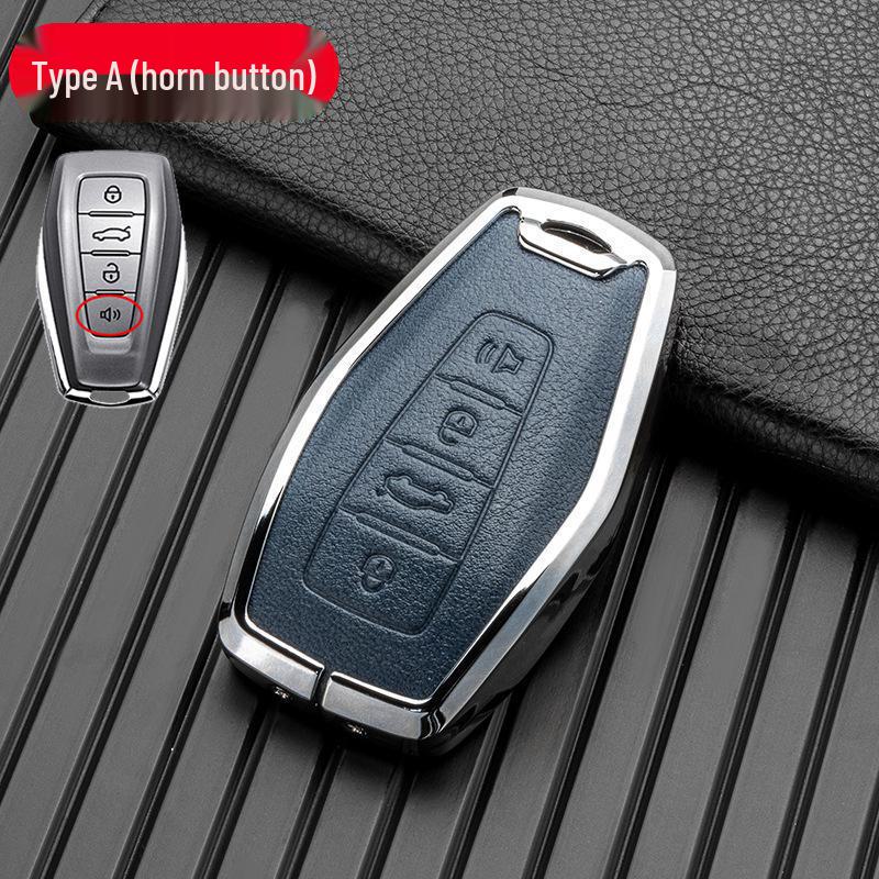 Alloy Leather Key Cover for Geely Models: Dihao, Binyue, Binrui, Bo Yue, Xingyue L, Xingrui