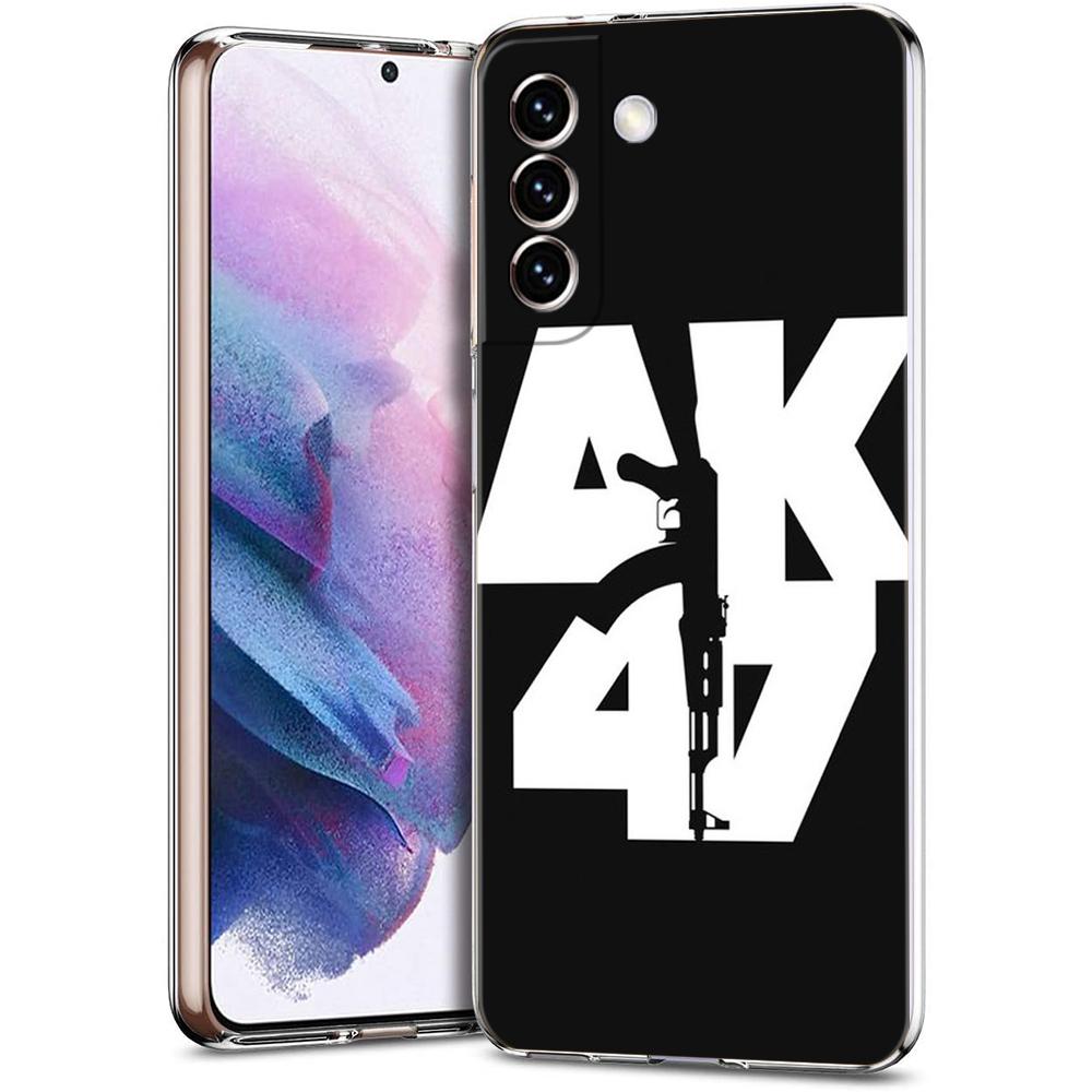 AK47 Пистолет Оружие Пули Прозрачный Чехол Для Samsung Galaxy S24 S23 S22 S20 S21 FE Ultra S24 S23 S10 S10E S9 S8 Plus 5G Корпус