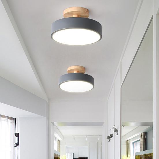 Потолочный светильник заподлицо с деревянным зерном, современный минималистский элегантный супер яркий светильник для гостиной, спальни, круглый светильник, украшение для дома
