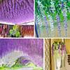 1Pc Artificial Wisteria Flower Plant Wall Hanging Vine Wedding Garden Home Decor