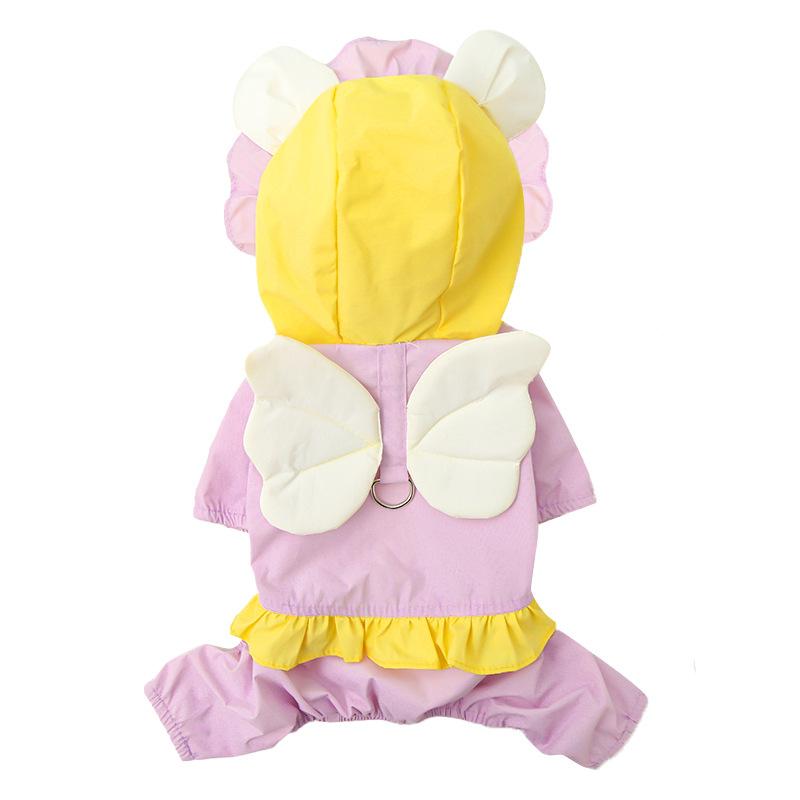 Дождевик для собак Четвероногие собаки малых и средних размеров Водонепроницаемая сумка Ветрозащитная одежда для дождливого дня Пончо Товары для животных Кошка