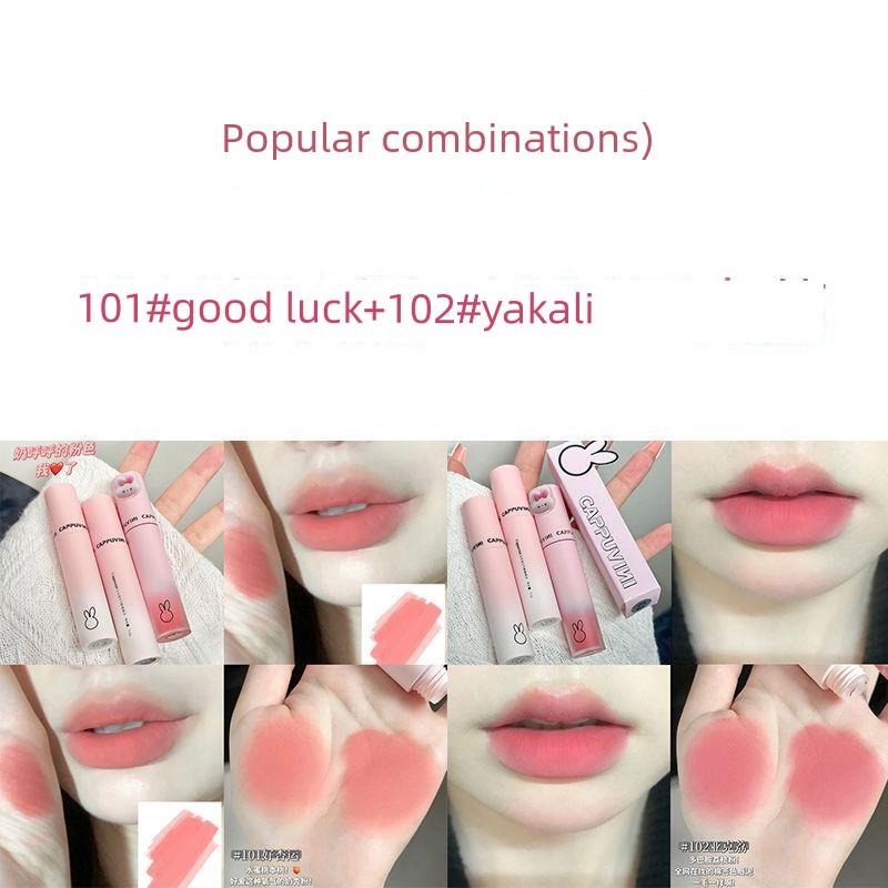 Pink Macaron Lip Mud Velvet Soft Matte Lip Gloss That Brightens the Complexion and Does Not Dry Out the Lips, Dual-Use Lip Color Lipstick for Students