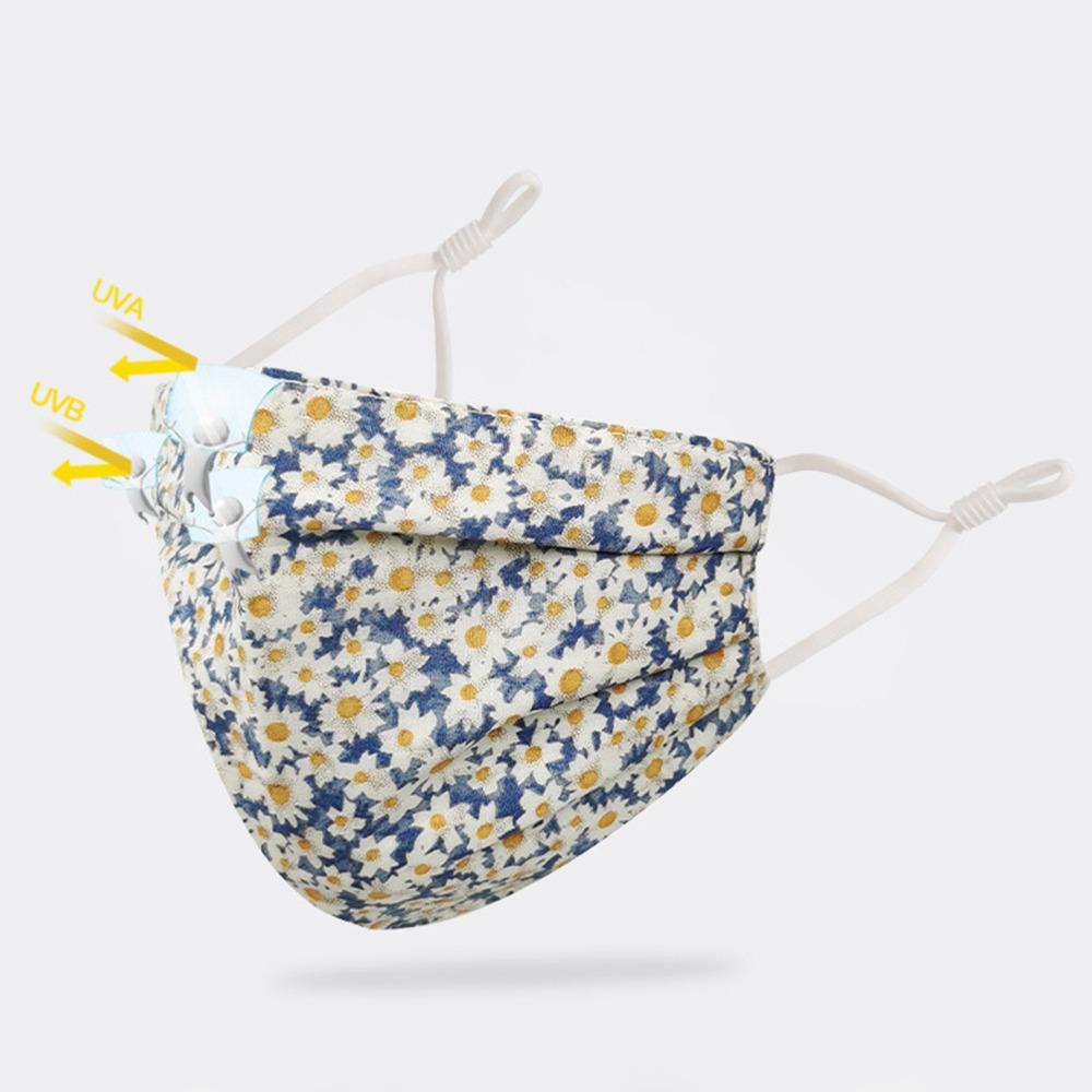 Washable Breathable Face Mask Anti-UV Sunscreen Mask Fashion Cotton Printing Mask Outdoor Sports