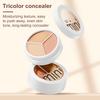 3 Colors Concealer Palette Natural Spot Dark Circle Acne Full Coverage Long Lasting Moisturizing Matte Finish Foundation Cream