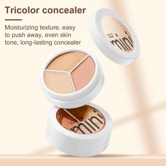 3 Colors Concealer Palette Natural Spot Dark Circle Acne Full Coverage Long Lasting Moisturizing Matte Finish Foundation Cream