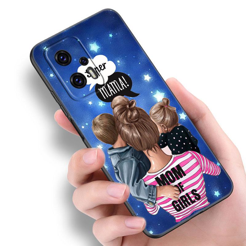 Чехол для телефона для мамы и девочки для Xiaomi POCO F2 F3 M2 M3 M4 X3 X4 Pro NFC F4 GT 5G F1 X2 C3 C31 C40 M5S, мягкий черный чехол из ТПУ