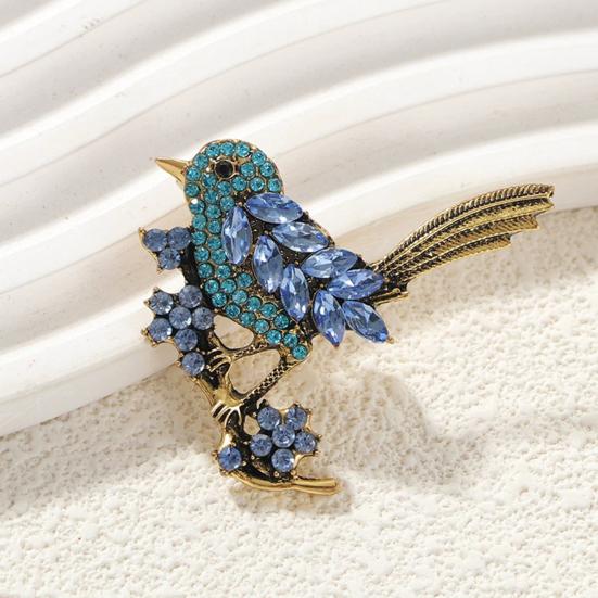 Брошь в форме птицы, сверкающие искусственные кристаллы, сороки, булавка на лацкан, ретро, благородная птица, шарф, брошь, свадебные украшения, подарок