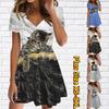 Летнее модное женское платье с v-образным вырезом и коротким рукавом, озорное платье с принтом котенка, сексуальная короткая юбка, платья
