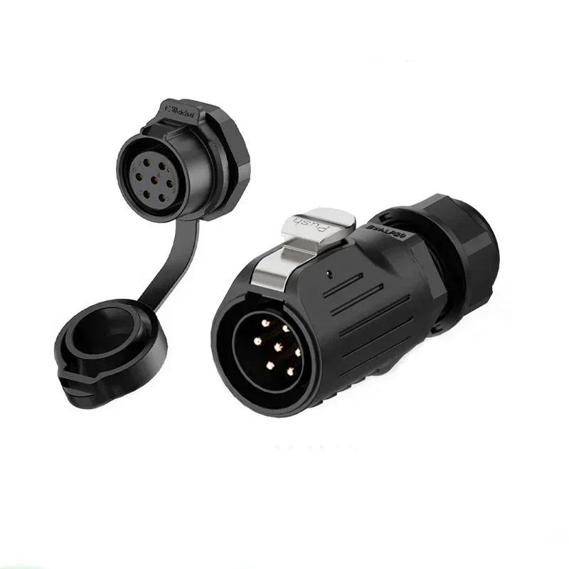 LP20 IP68 Waterproof Electrical Connector 2Pin 3Pin 4Pin 5Pin 7Pin 9Pin 12Pin Solder Cable Aviation Male Plug Female Socket M20