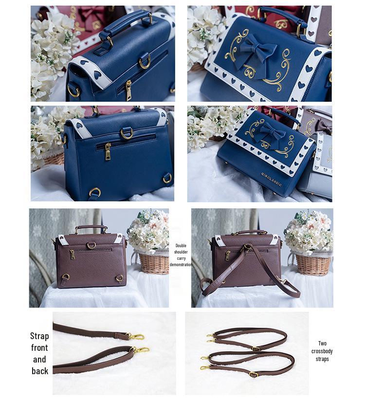 Сумка кроссбоди в стиле корейской лолиты: Модная сумочка Soft Girl с двойным плечевым ремнем