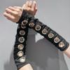 Готические Punk Безпалые Перчатки Заклепки Нарукавники Черная Манжета Косплей Хип-Хоп Аксессуар для Костюмов
