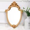 Vintage Makeup Mirror Gold Frame Mirror Decorative Wall Hanging Mirror Small Nordic Retro Decoration Mirror Makeup Wedding Gift