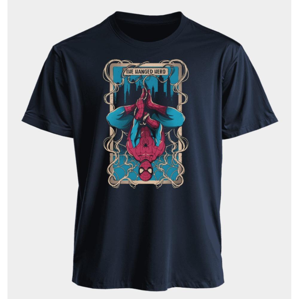 Мужские и женские футболки Человек-паук Летние Американские Весенне-осенние Новые Оверсайз Базовые Нишевые Классические С коротким рукавом