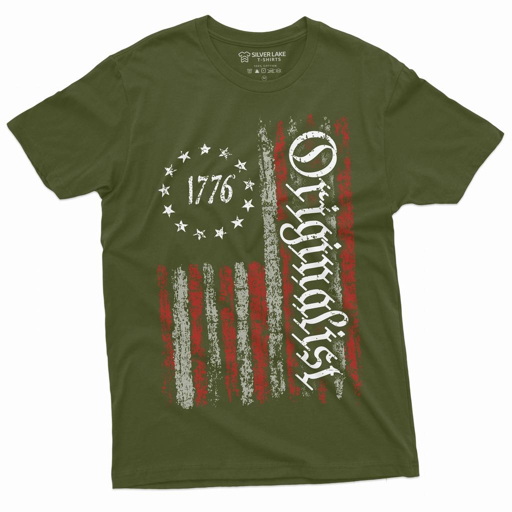 Men's USA Patriotic Flag shirt 1776 Originalist T-Shirt Mens Womens Tees Top Independence Day Shirt