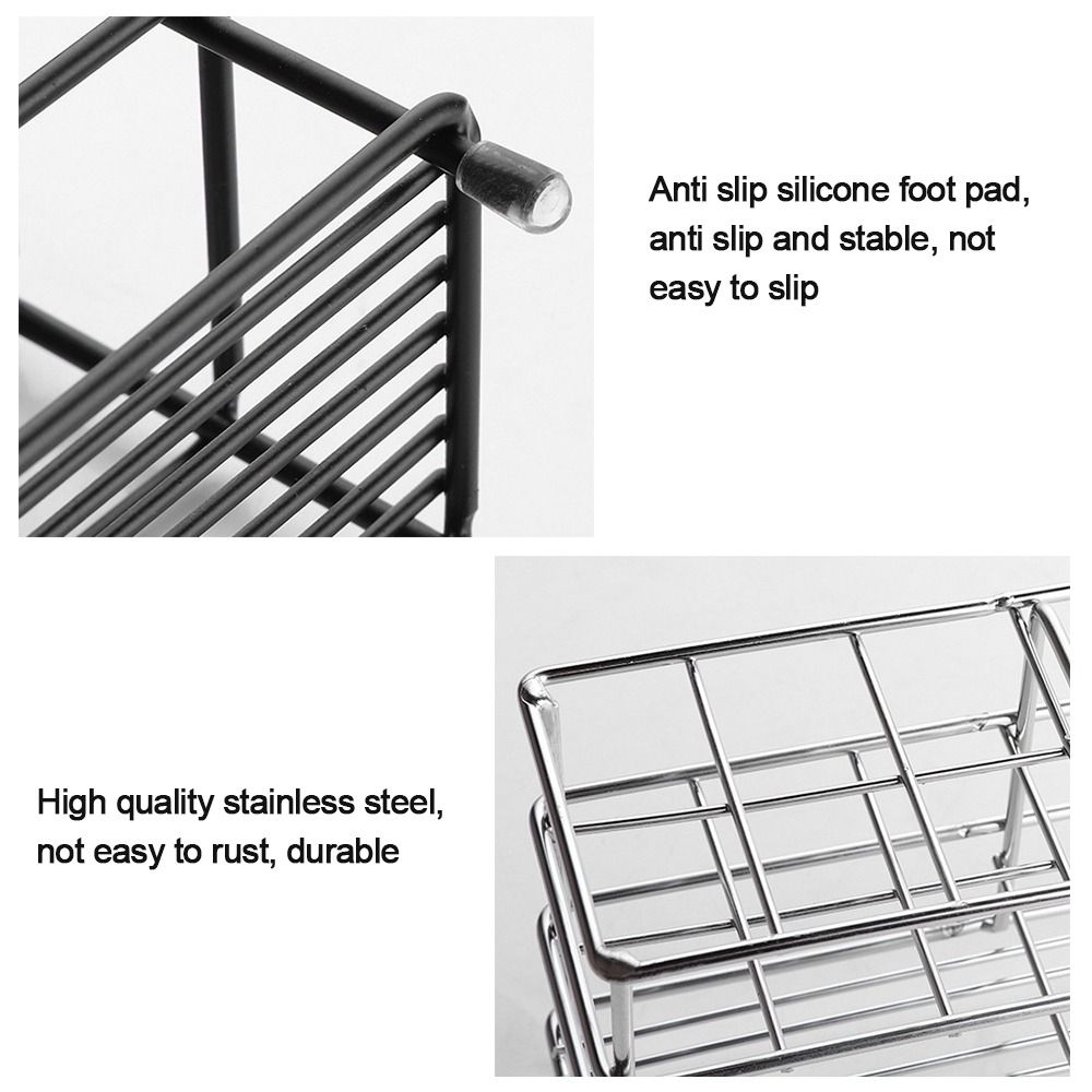 Rustproof Space Saving Kitchen Organizer Stand Vanity Countertops Toothbrush Holder Storage Rack