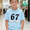 Kids 67 Themed Colorful Print TShirt Soft Cotton Fabric Breathable and Comfortable Ideal for Toddlers and Childrendf0374