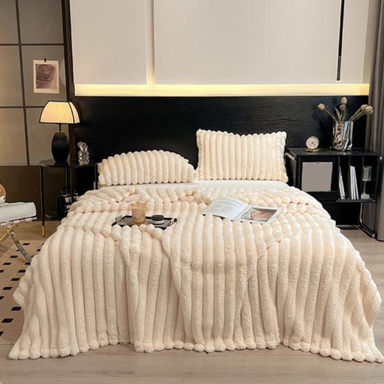 Плед из искусственного кроличьего меха, Пузырчатое одеяло, Теплое одеяло, Пушистое одеяло, Плюшевое уютное толстое пушистое одеяло