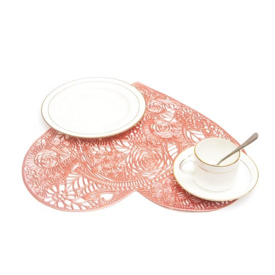 Практичная подставка для столовых приборов, нескользящая декоративная подставка в форме сердца из ПВХ, подставка для столовой посуды для дома