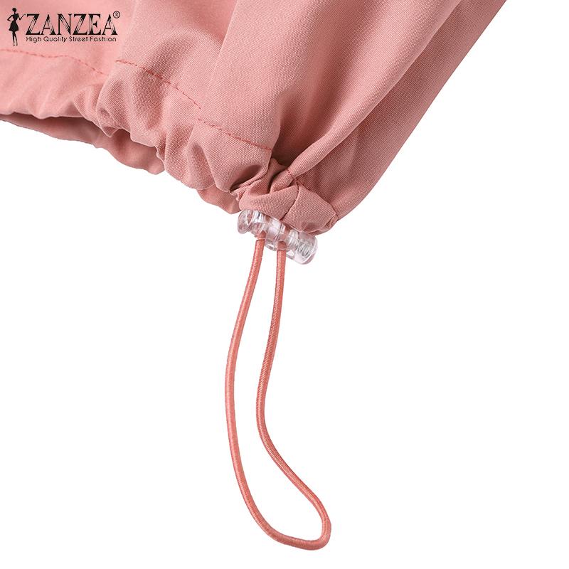 ZANZEA Женская повседневная летняя блузка с отложным воротником и коротким рукавом