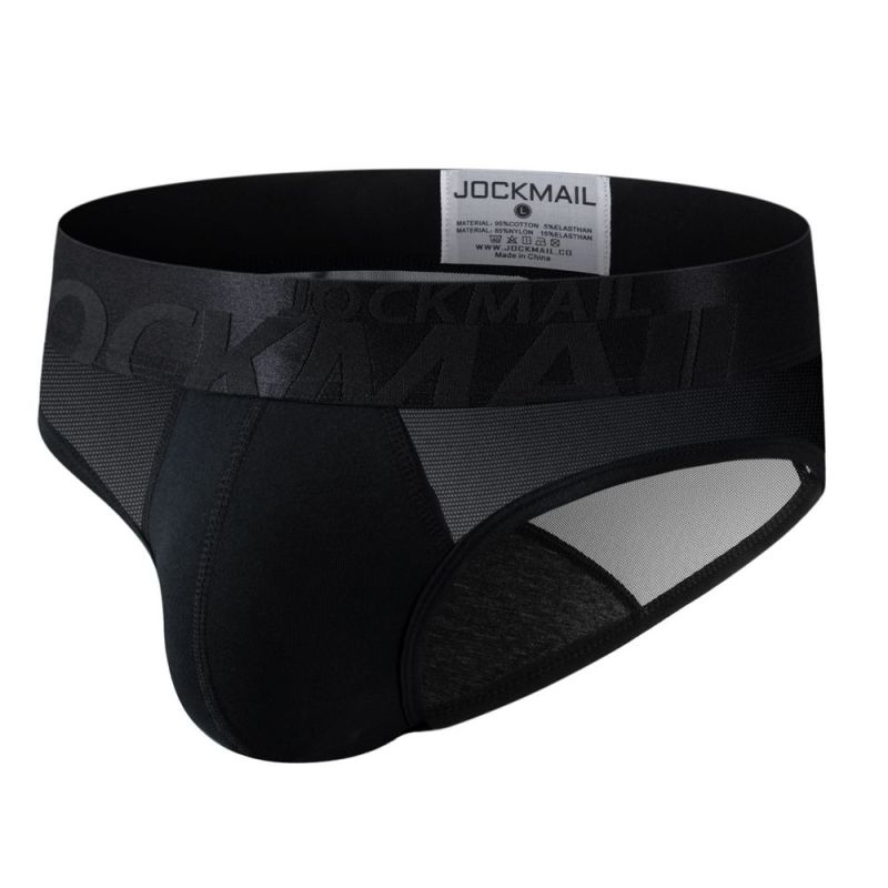 Трусы JOCKMAIL, дышащие трусы из сетки и хлопка, спортивное мужское нижнее белье с низкой посадкой, повседневные повседневные трусы