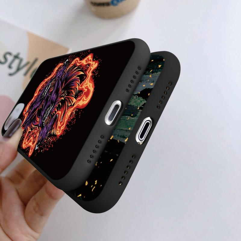 Мягкий силиконовый черный чехол с рисунком животных для Xiaomi Redmi Note 13 Pro Poco C65 Samsung A55 A35 M35 S24 iPhone Camera Защитный противоударный чехол