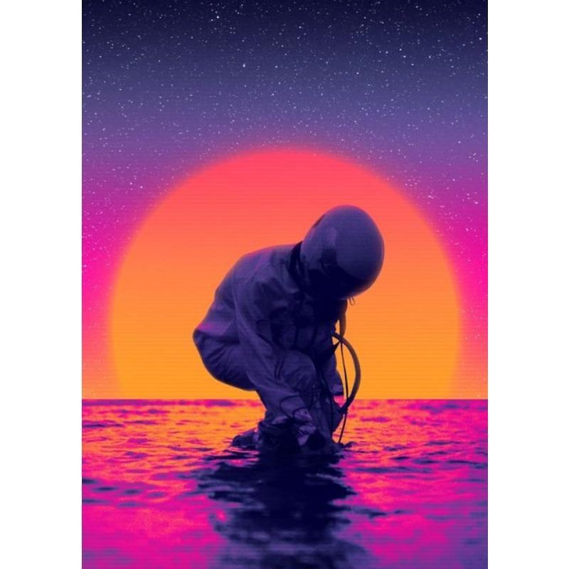 80-е Городская Ночь АВТОМОБИЛЬ ДОМ ЗАКАТ Настенное Искусство 80-е Стиль Outrun Vaporwave Постер Картина Украшение Кавайный Декор Комнаты Холст Постер